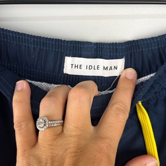 The Idle Man Navy Blue Bathing Suit Swim Shorts M NWOT - Picture 3 of 6